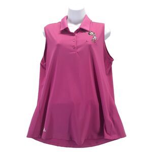 Adidas Women Sz XL Sleeveless Fuchsia Pink Golf Polo Top Betty Boop Logo